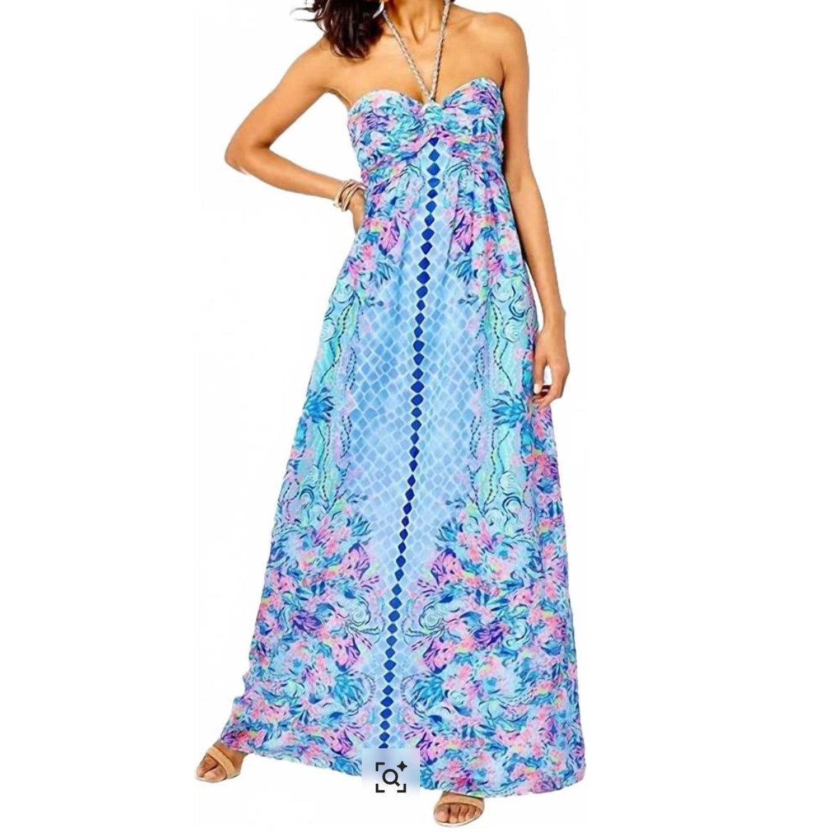 344 - NWT LILLY PULITZER  Viv Maxi Dress Multi Hidden Treasure Dress in Sz 10 ($398)