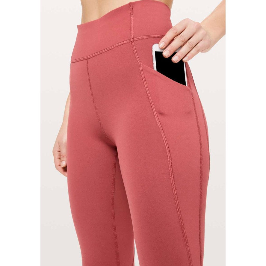 6645 LULULEMON Time To Sweat Crop *23" Brick Rose Sz 6