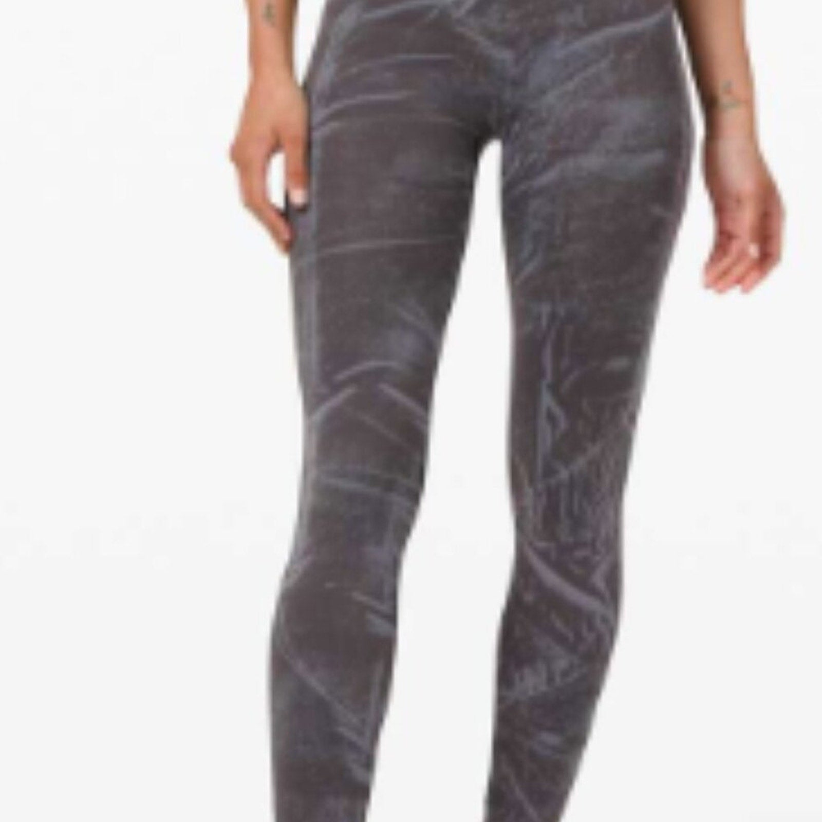 (6285) Lululemon Ebb to Street Tight *Wash Sz 6 in Stone Wash Graphite Grey