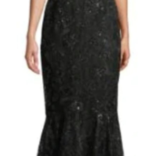 CALVIN KLEIN Women's Black Sequin-embroidered Mermaid Ball Gown Dress Sz 6