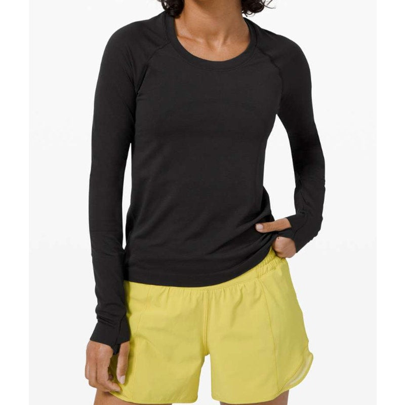 6416 Lululemon Swiftly Tech Long Sleeve 2.0 *Race Length BLACK Sz 6 **FLAW