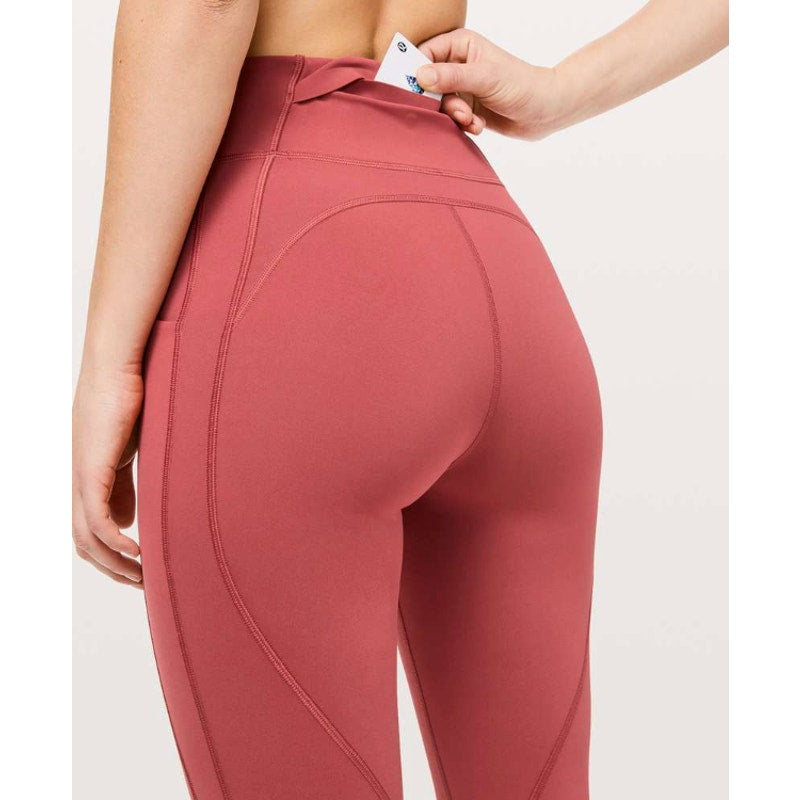 6645 LULULEMON Time To Sweat Crop *23" Brick Rose Sz 6