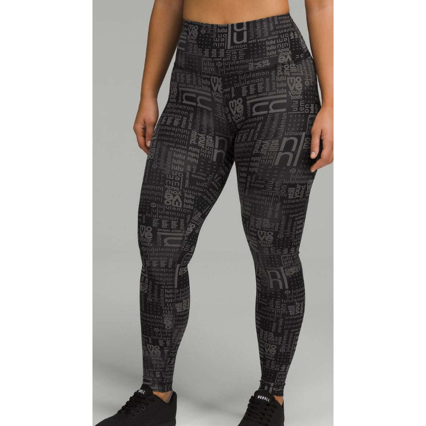 6606 Lululemon Wunder Train Contour Fit HighRise Tight 28" Ombre Blk Sz 12*RARE