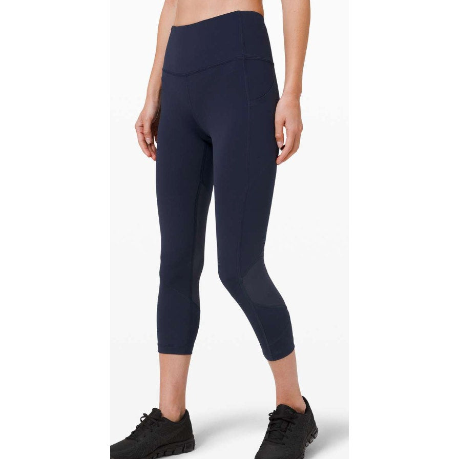 6587 Lululemon Pace Rival High-Rise Crop 22" *No Zip True Navy in Sz 6