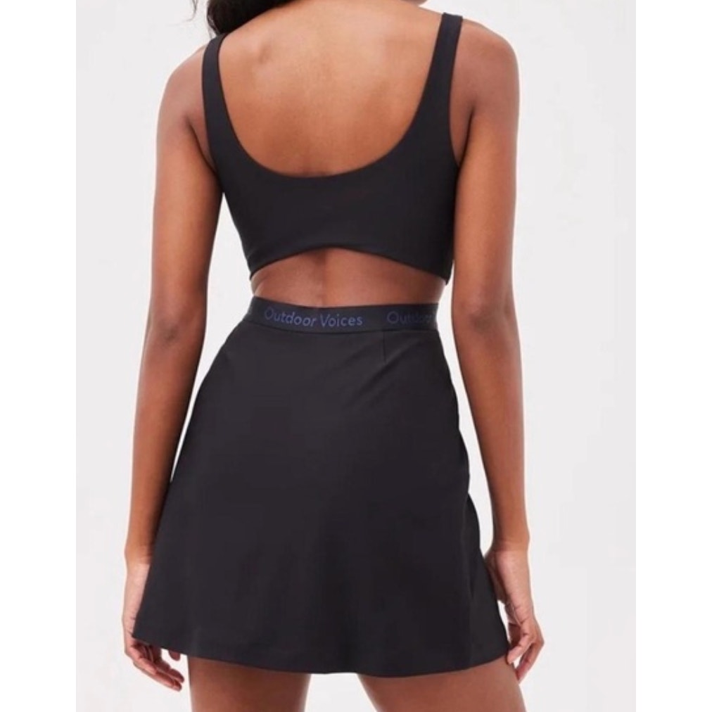0070 NWT Outdoor Voices Court Dress Black Mini in SZ Large