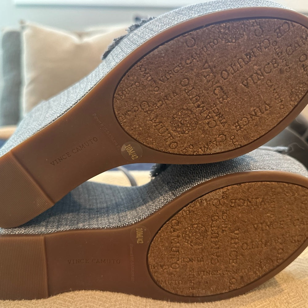 🆕  Vince Camuto denim wedges Sz 10