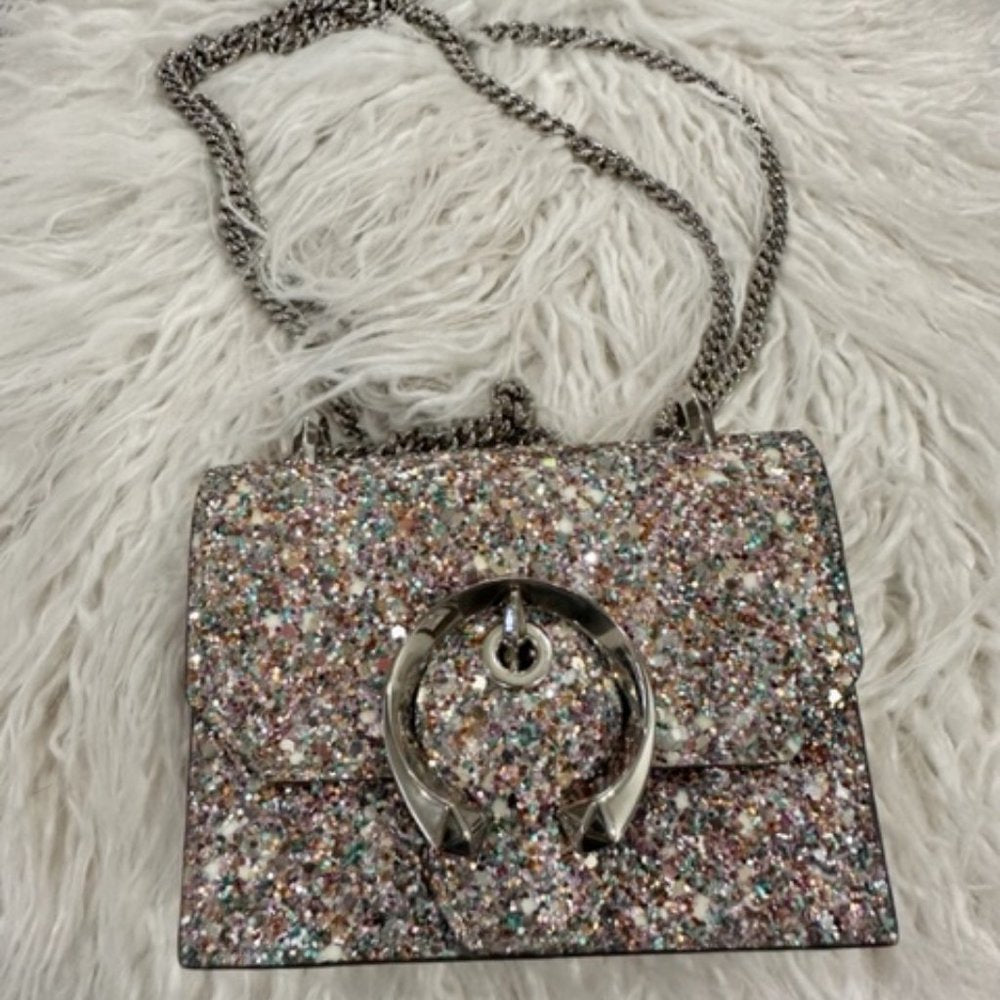 🆕  JIMMY CHOO MINI GLITTER PARIS BAG