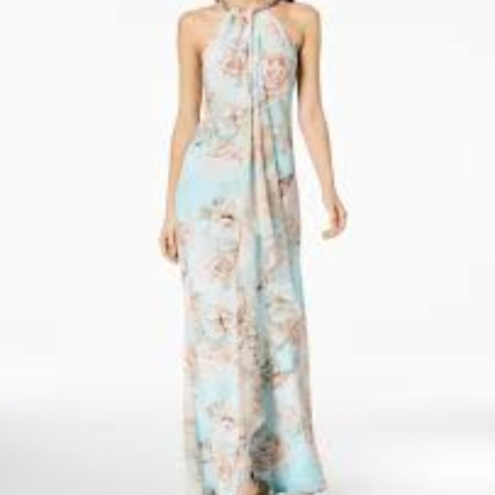 (76) CALVIN KLEIN TIERED LAYERED GOWN Sz 10