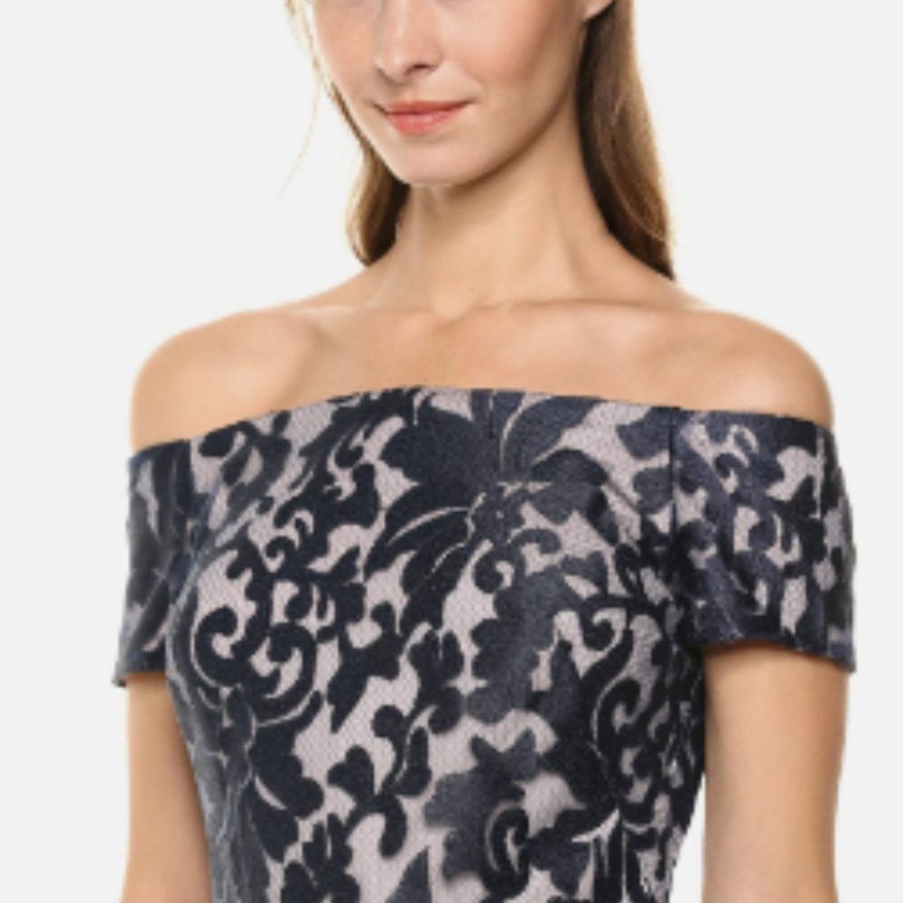 🆕  Calvin Klein Womens Lace Midi Off-Shoulder Dress NWT Sz 6