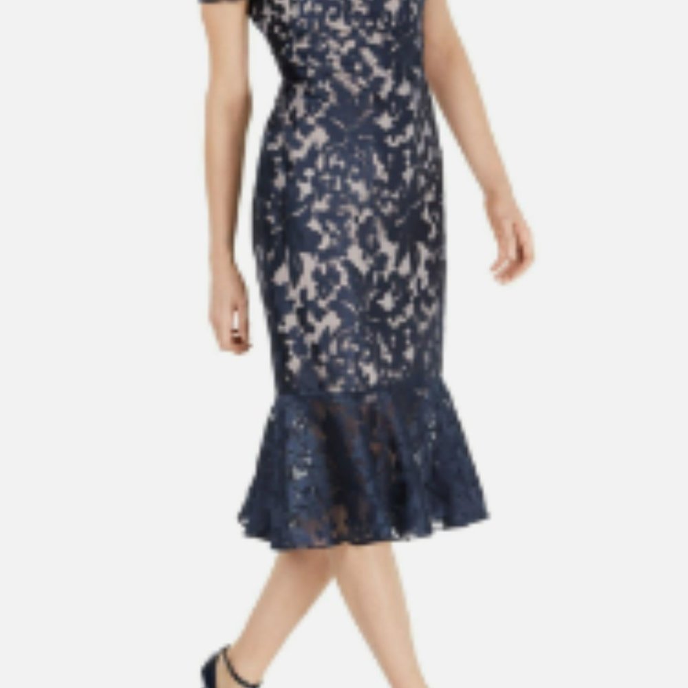 🆕  Calvin Klein Womens Lace Midi Off-Shoulder Dress NWT Sz 6