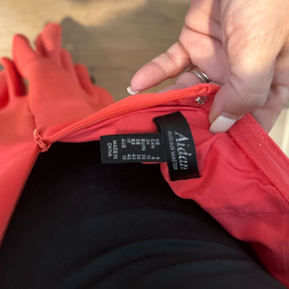 (75) 🆕  AIDAN MATTOX Deep-V Midi Dress for WHBM NWT Sz 6