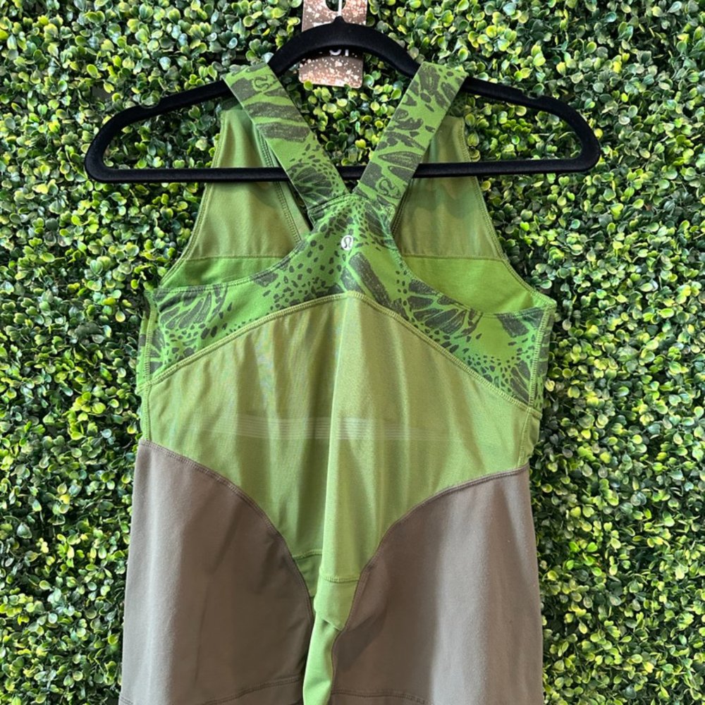 (137) 🍋 LULULEMON Green Leaf Tank Sz 12 **VINTAGE