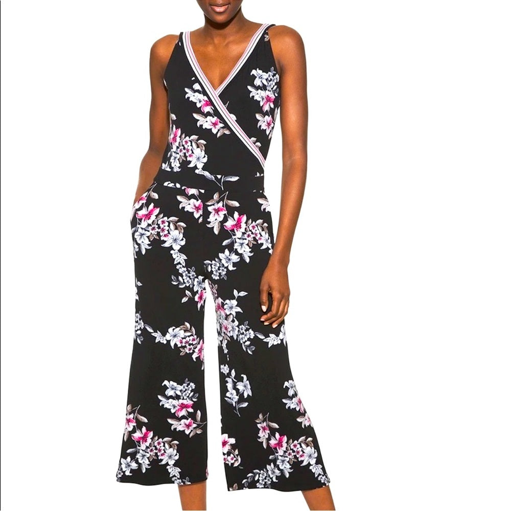 WHBM Sleeveless Cropped Jumpsuit - floral