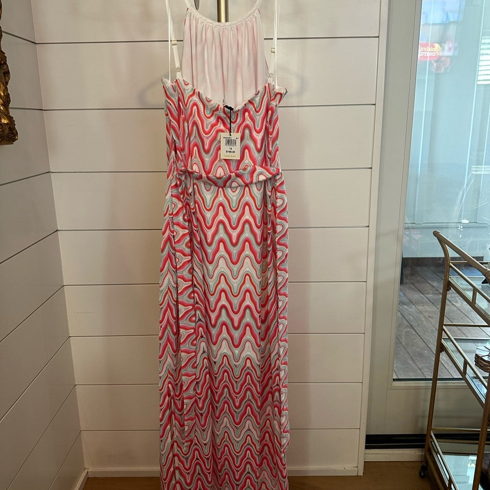NWT Trina Turk Women's Serafina Crochet Halter Maxi Dress SZ 12