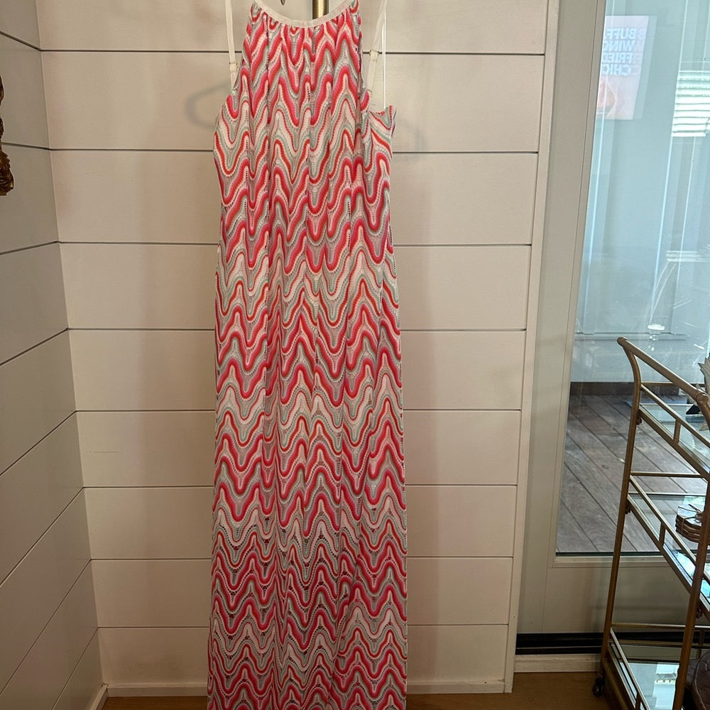 NWT Trina Turk Women's Serafina Crochet Halter Maxi Dress SZ 12