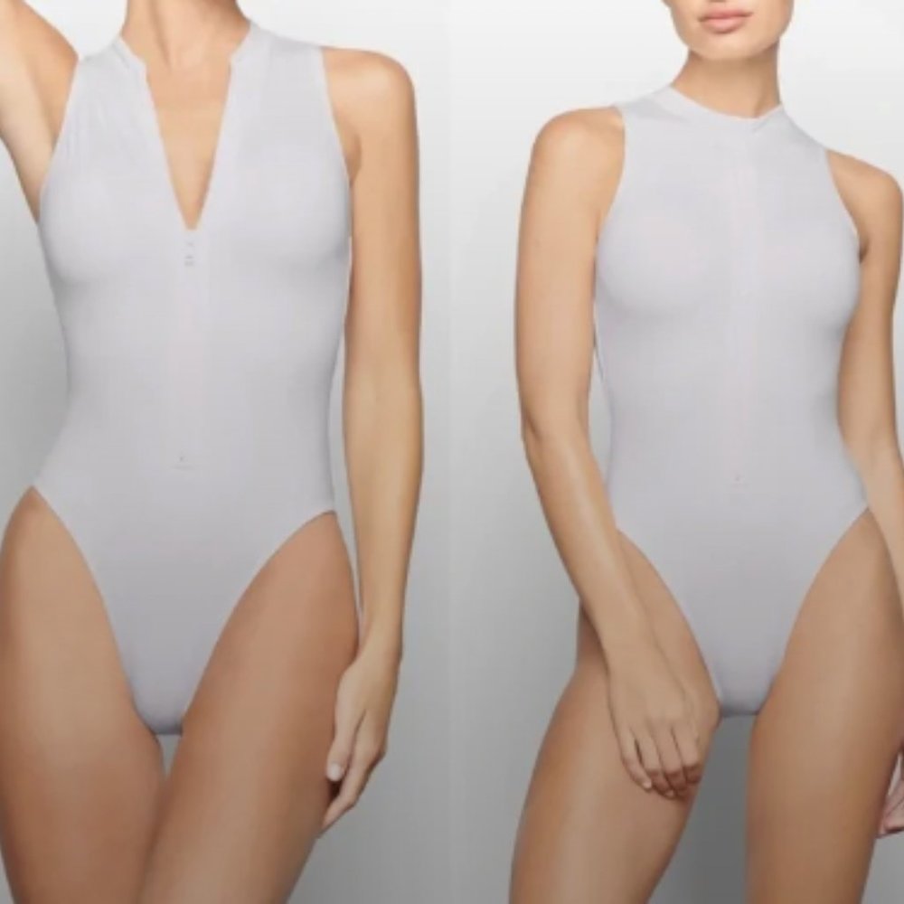 (2235) SKIMS  NWT SIGNATURE SWIM  ZIP FRONT SLEEVELESS ONE PIECE **RARE