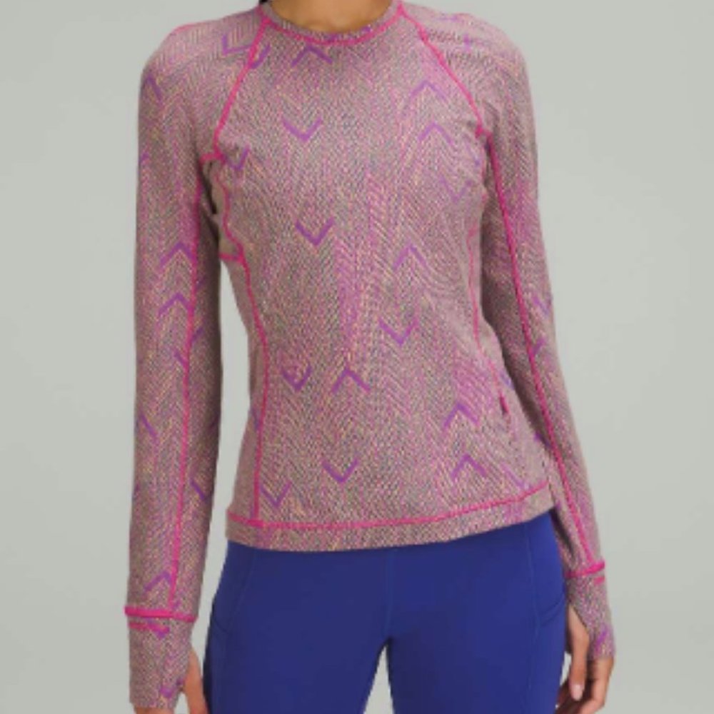 (6588) NWT Lululemon Its Rulu Run Long Sleeve Shirt *Jacquard Sz 6