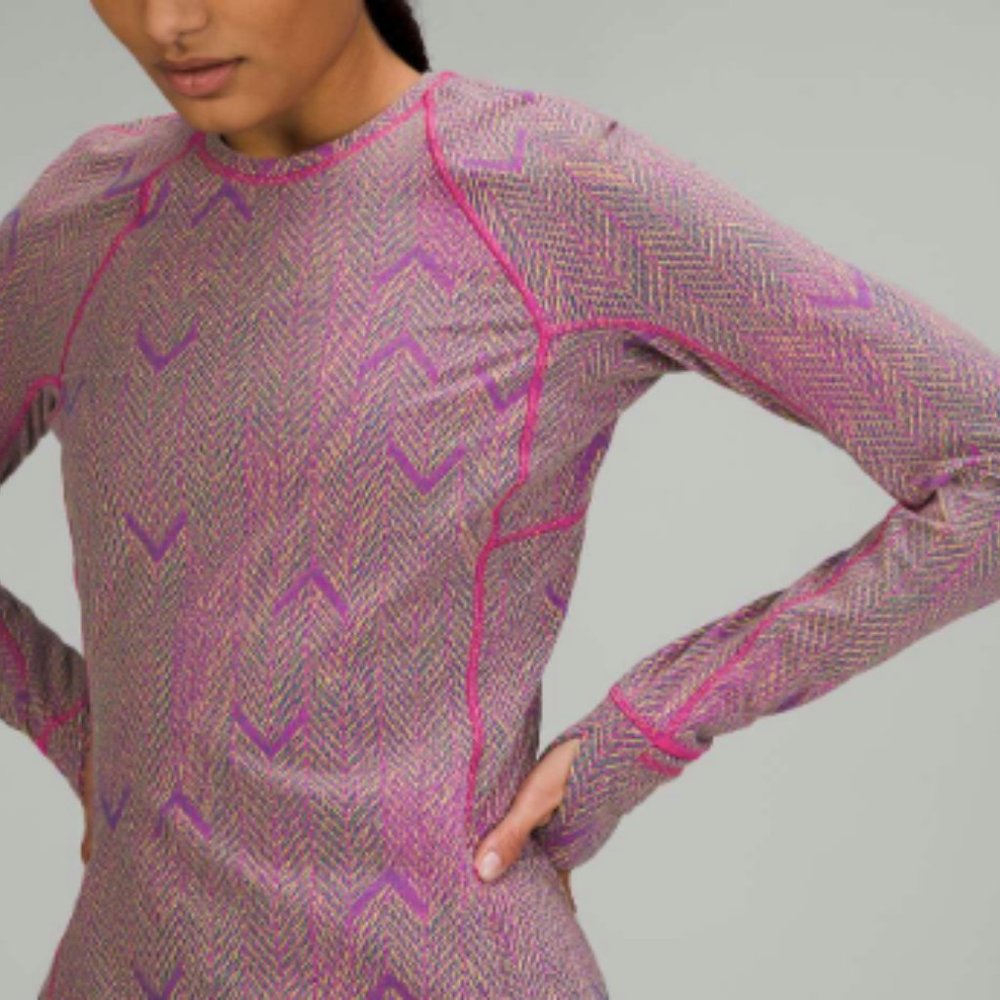 (6588) NWT Lululemon Its Rulu Run Long Sleeve Shirt *Jacquard Sz 6