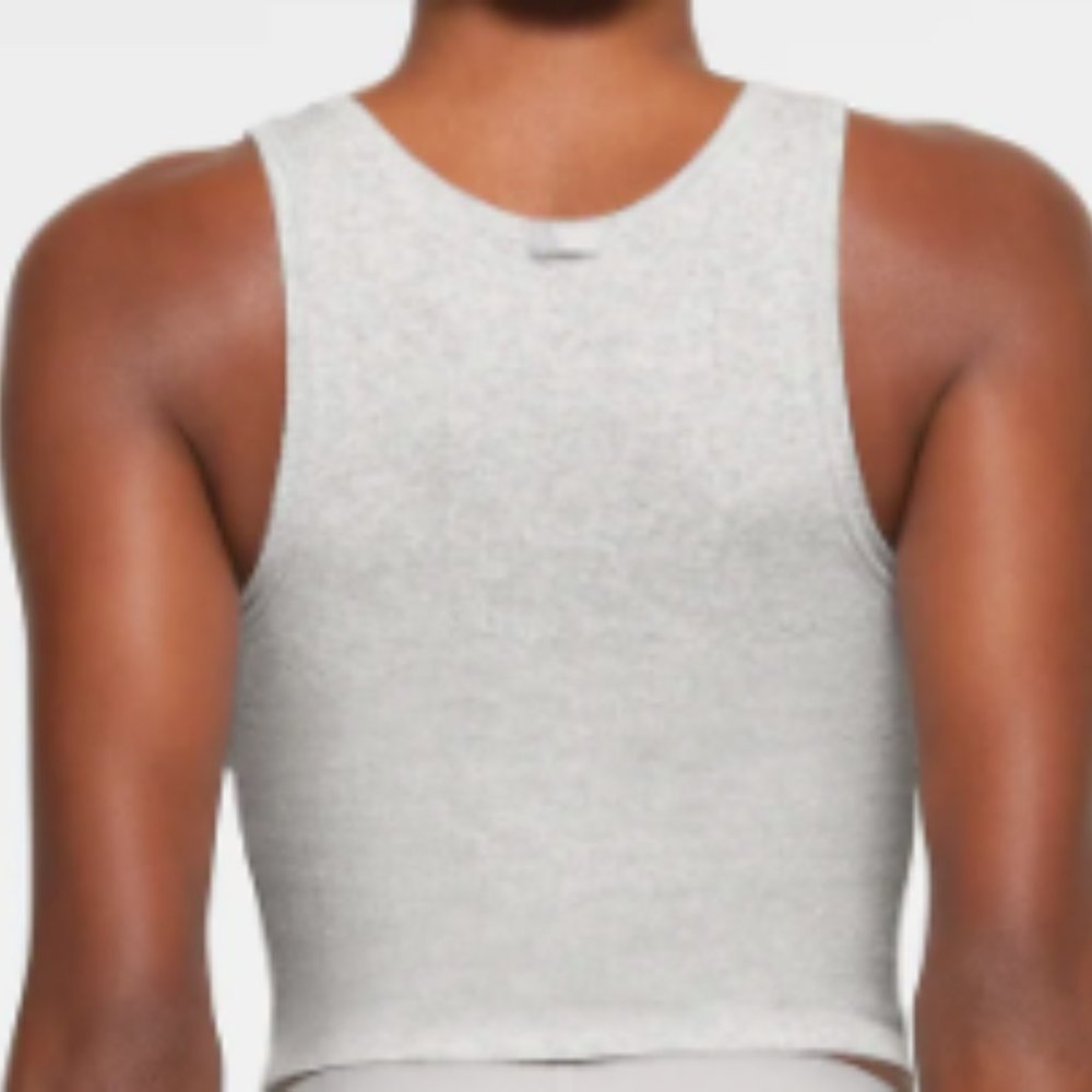 (2249) SKIMS COTTON RIBBED TANK - LIGHT HEATHER GREY