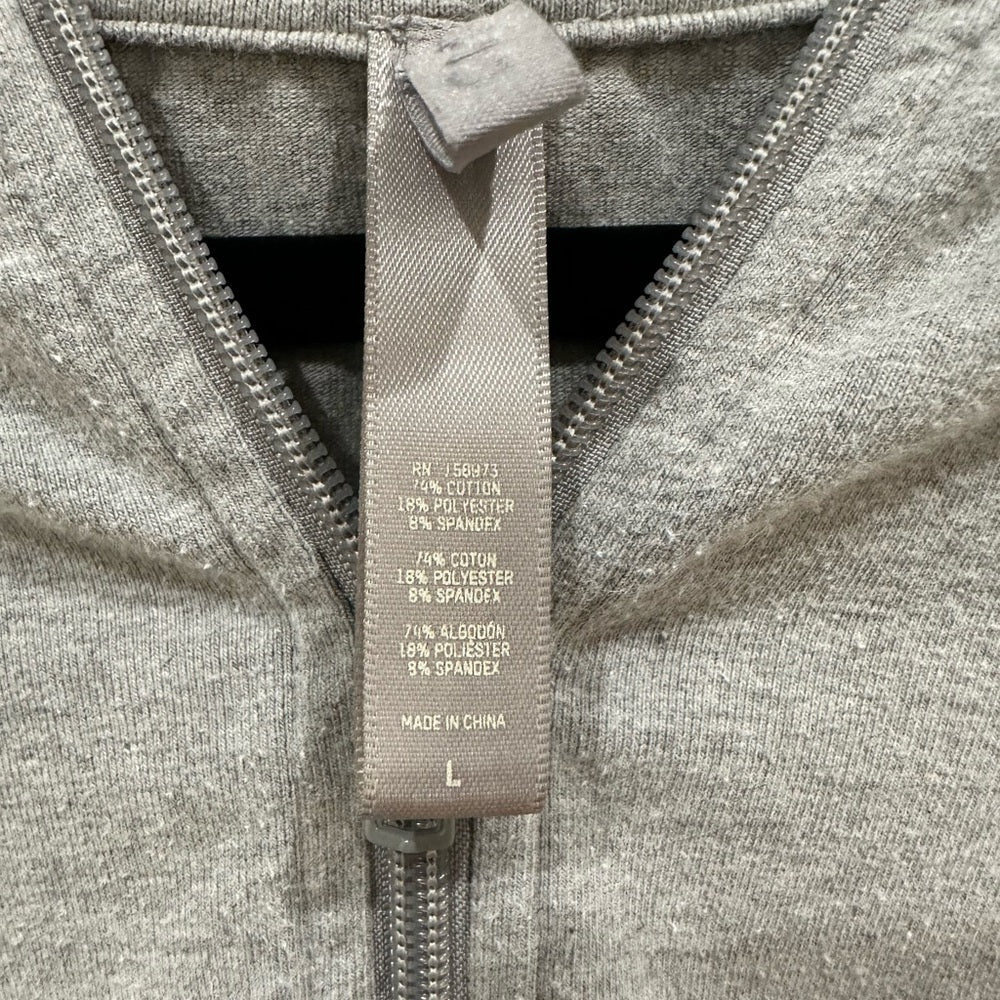 (2167) SKIMS by Kim Kardashian Cotton  Zip Up Hoodie Heather Grey