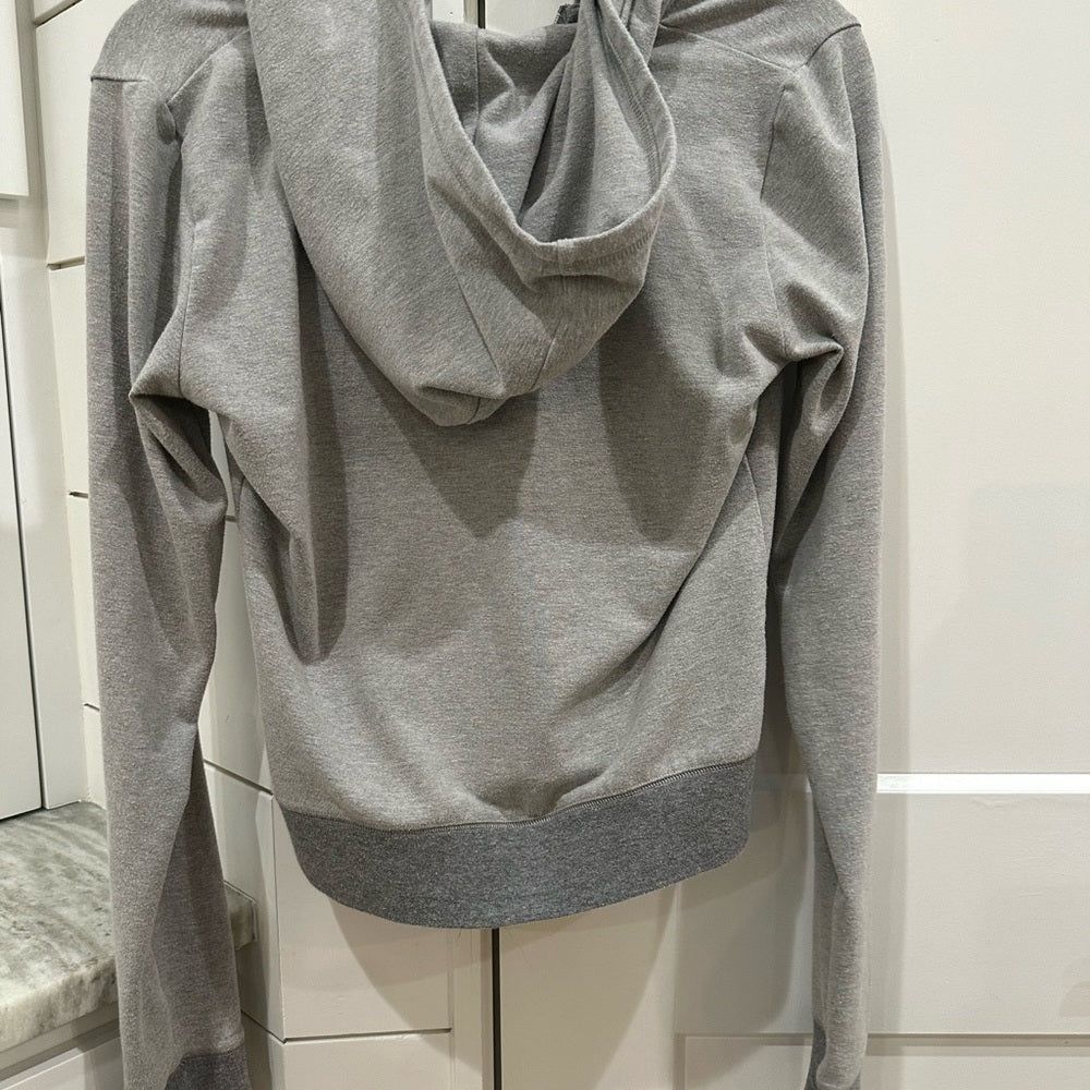 (2167) SKIMS by Kim Kardashian Cotton  Zip Up Hoodie Heather Grey
