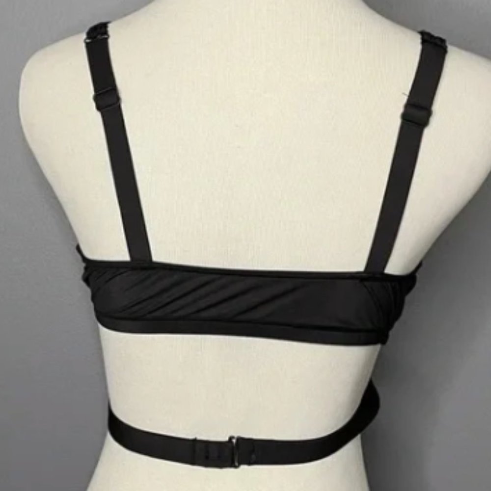 (2273) SKIMS SHEER WRAP - CROSSBODY in SOOT Sz S