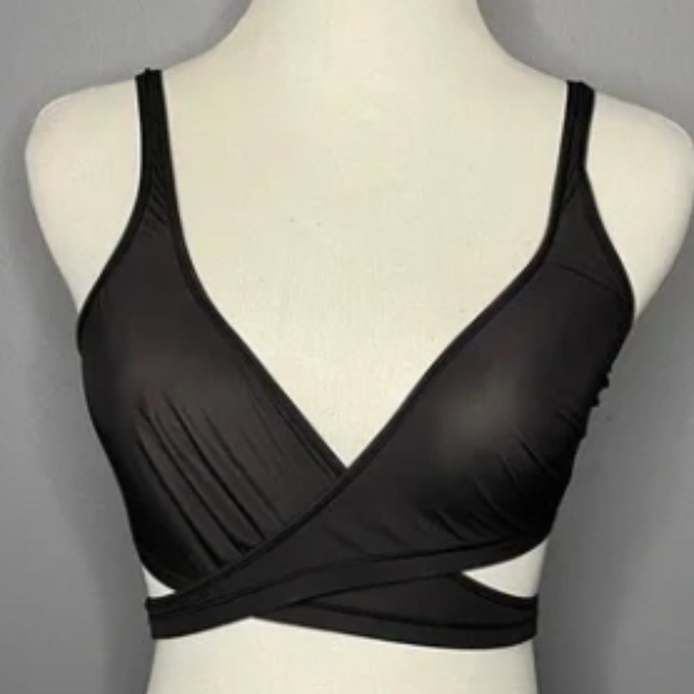 (2273) SKIMS SHEER WRAP - CROSSBODY in SOOT Sz S