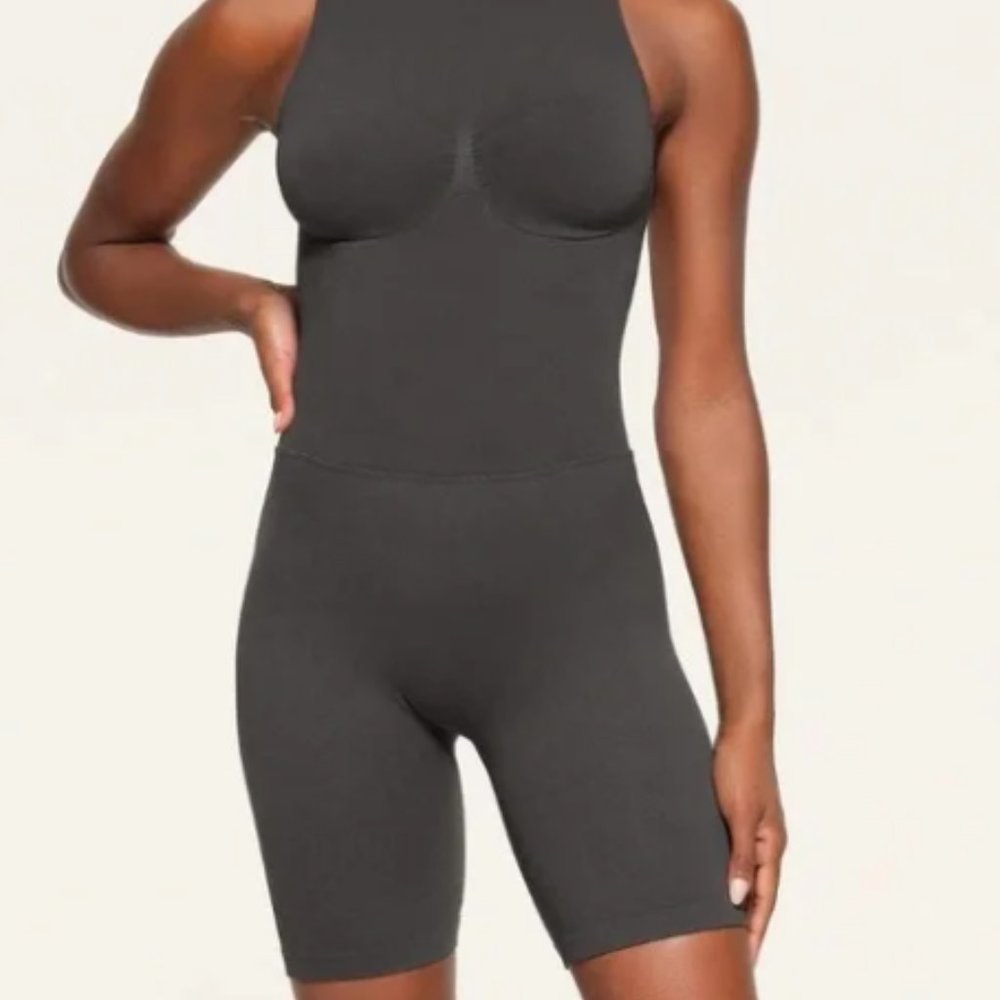 SKIMS Recycled Nylon Contour Lounge Mid-Thigh Onesie Romper Sz L/XL