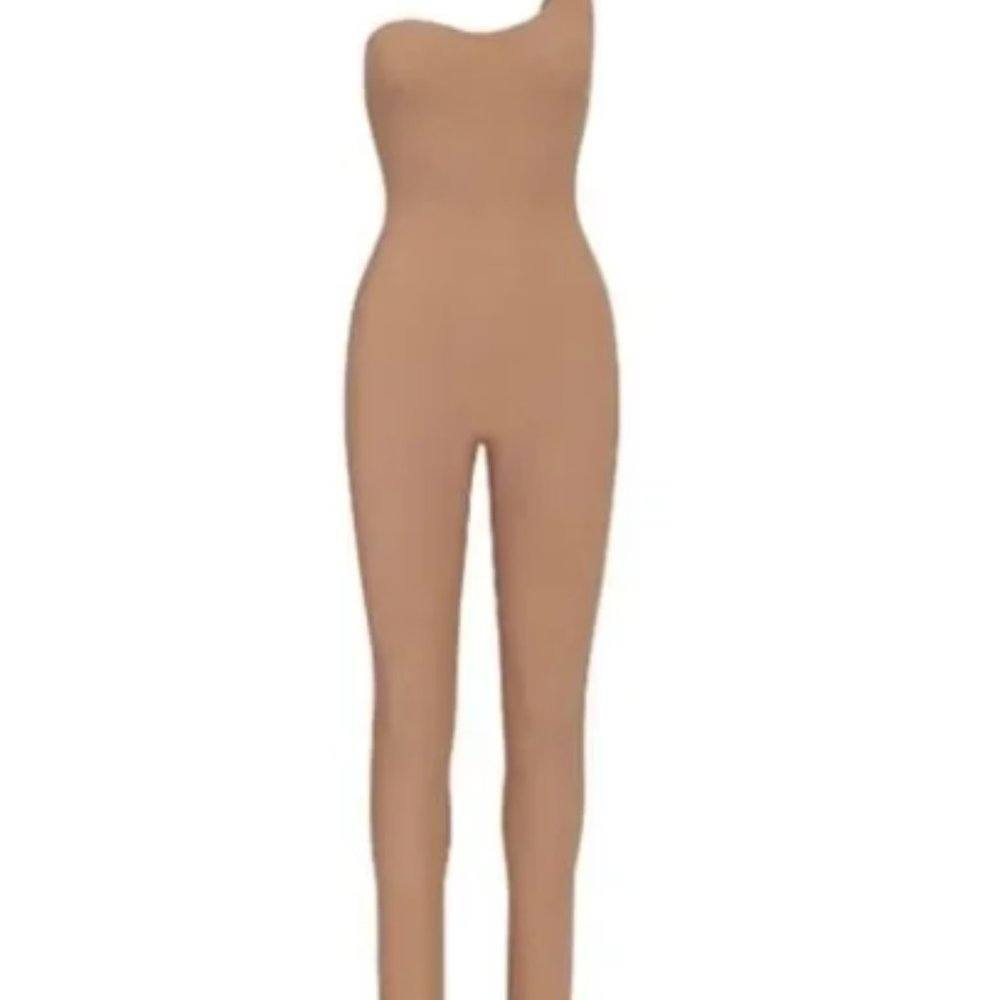 (2400) SKIMS All-In-One One Shoulder Onesie Sz 3X
