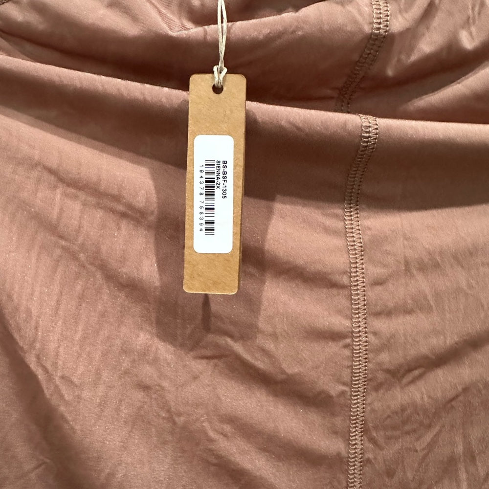 (2408) SKIMS NWT Body Suit Jelly All-In-One Mock Neck Sleeveless in SIENNA Sz 2X