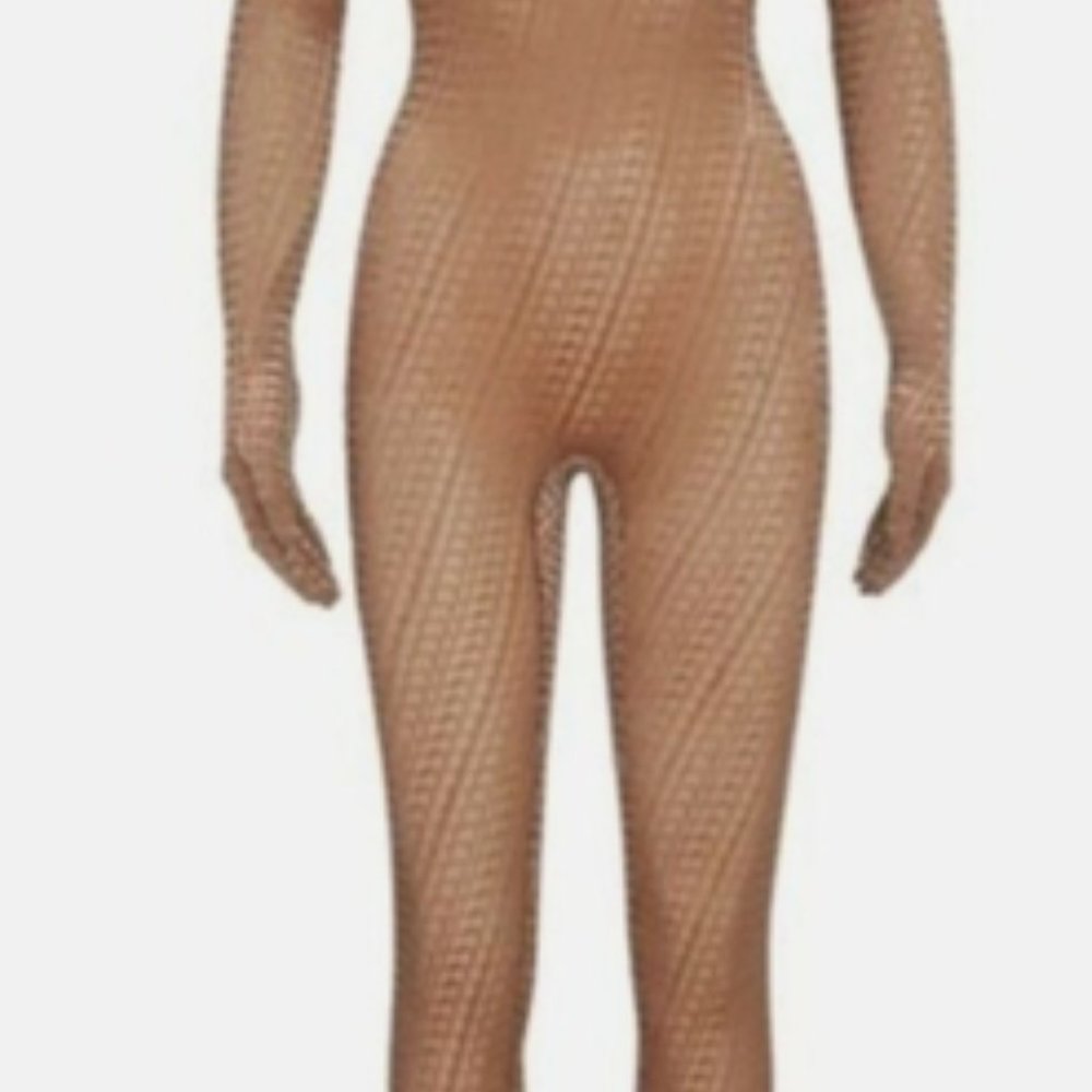 (2409) SKIMS NWT Velvet Logo Stirrup Onsesie Catsuit Sz 2X Jumpsuit in Sienna