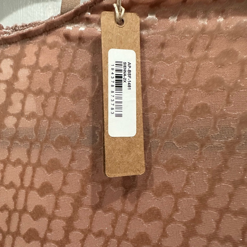 (2409) SKIMS NWT Velvet Logo Stirrup Onsesie Catsuit Sz 2X Jumpsuit in Sienna