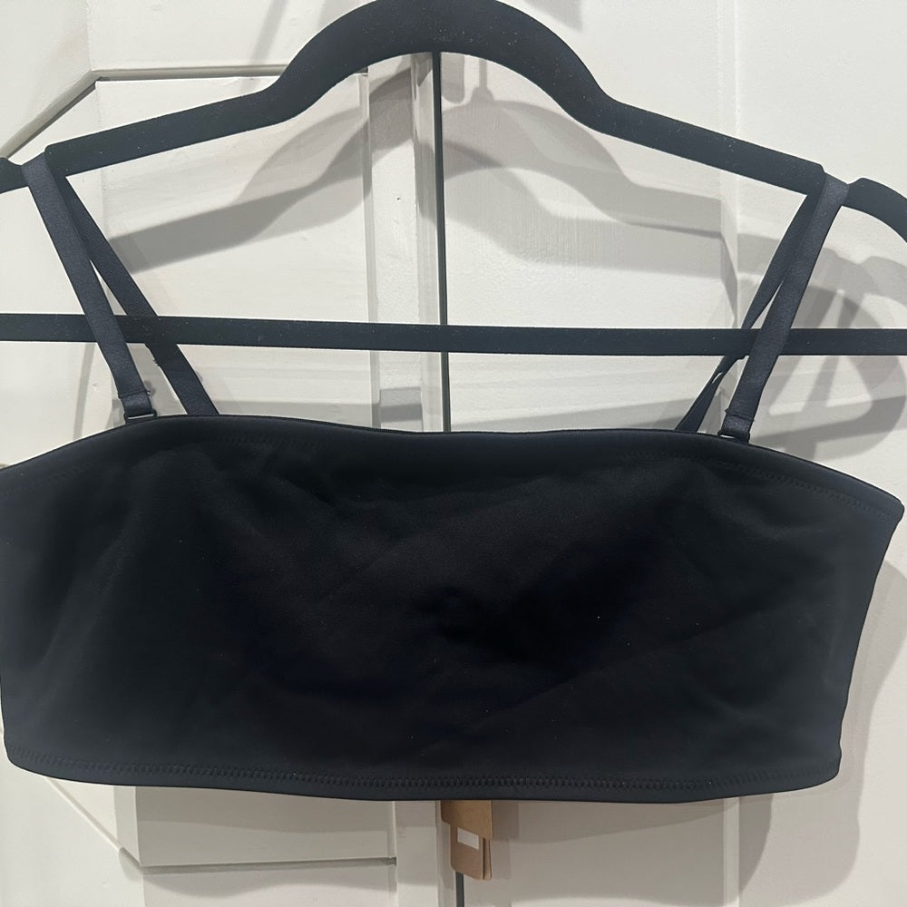 (2414/2433) SKIMS NWT SWIM BANDEAU BIKINI TOP in ONYX Sz L/XL