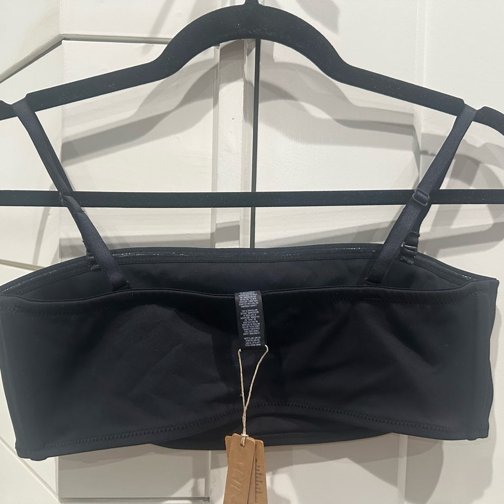 (2414/2433) SKIMS NWT SWIM BANDEAU BIKINI TOP in ONYX Sz L/XL