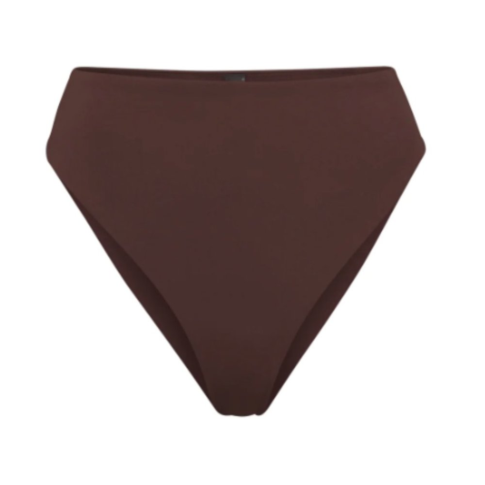 (2415) SKIMS NWOT SWIM MID WAIST BOTTOM in COCOA Sz L