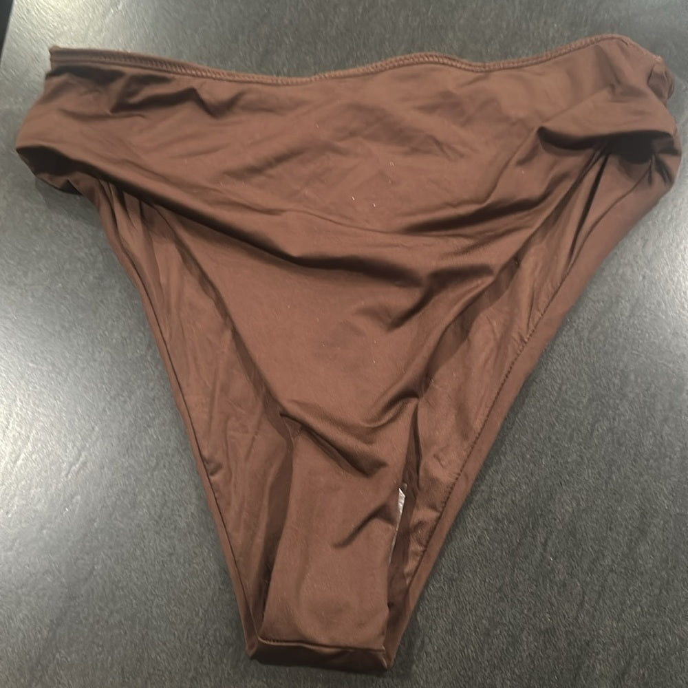 (2415) SKIMS NWOT SWIM MID WAIST BOTTOM in COCOA Sz L
