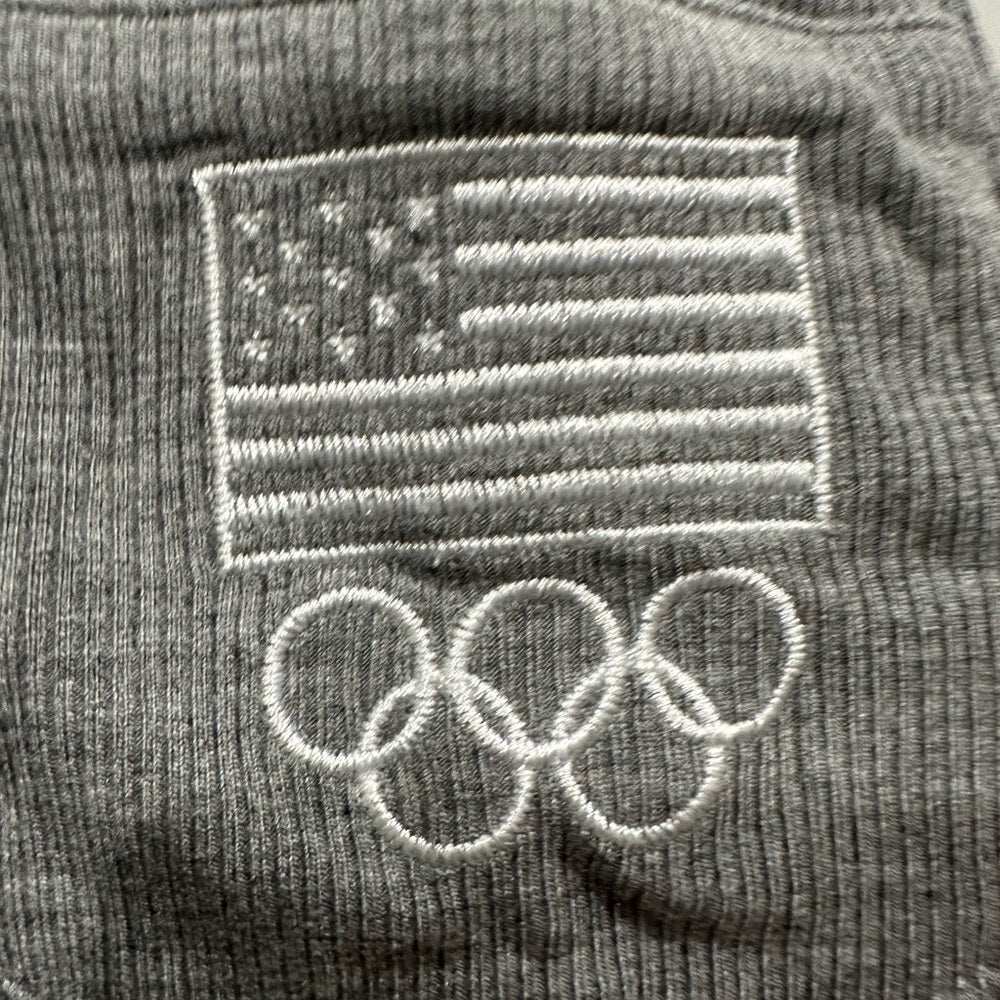 (2417) SKIMS NWT TEAM USA ROBE Olympic in HEATHER GRAY Sz M ** MISSING TIE