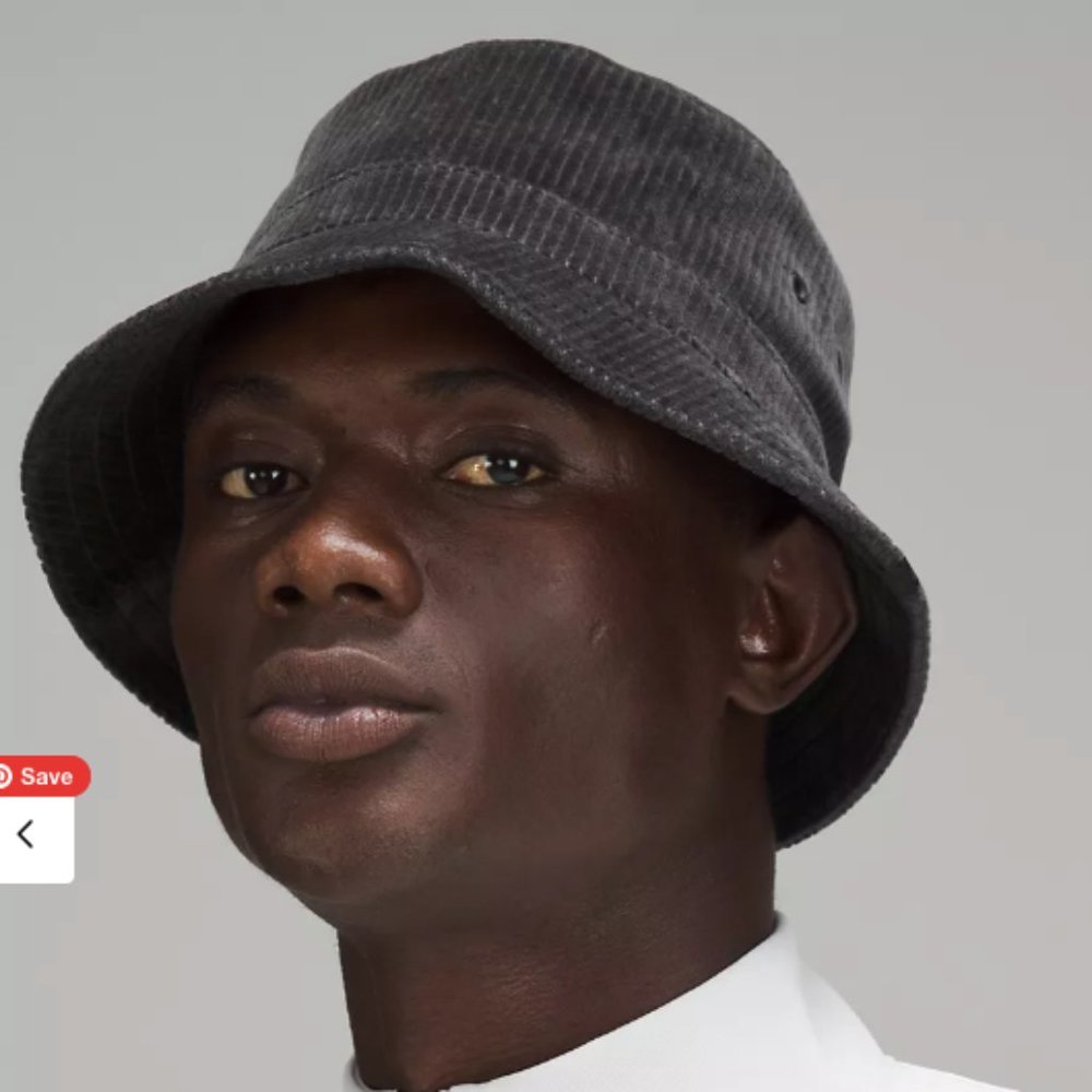 (1981) NWT LULULEMON Corduroy Bucket Hat Wide Wale in BLACK L/XL