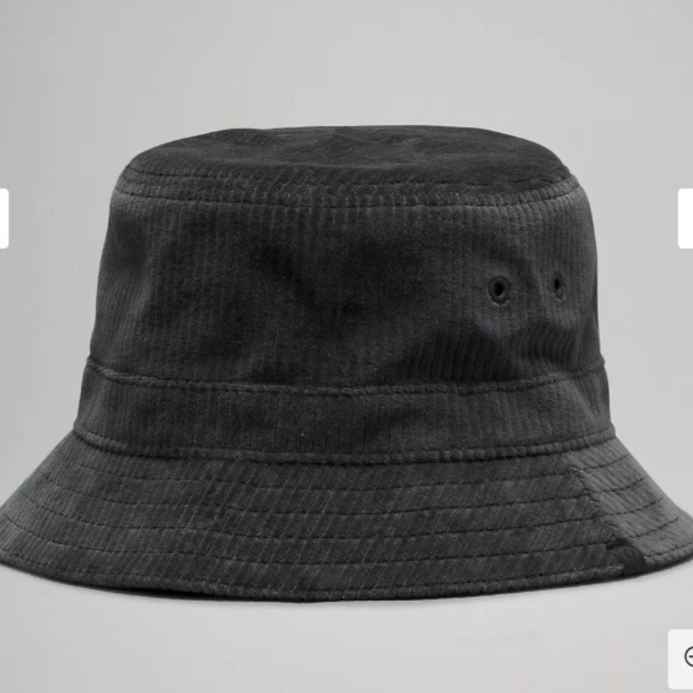 (1981) NWT LULULEMON Corduroy Bucket Hat Wide Wale in BLACK L/XL