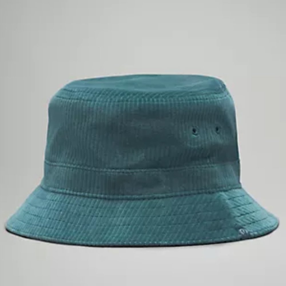 (1982) NWT LULULEMON Corduroy Bucket Hat Wide Wale in Storm Teal L/XL