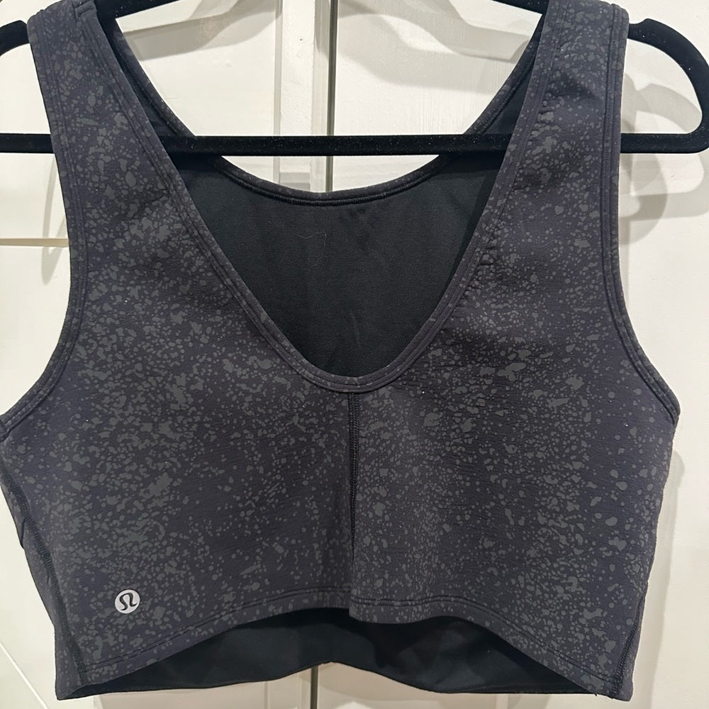 (1994) LOVED LULULEMON Energetic Edge Cropped Tank in BLACK Sz 12 ** SEE NOTES