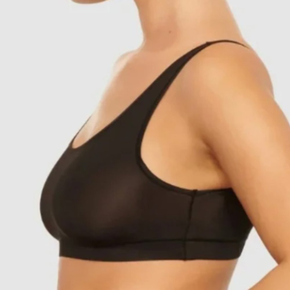 (2427) SKIMS NW JELLY SHEER SCOOP BRALETTE ** ONYX Sz 3X