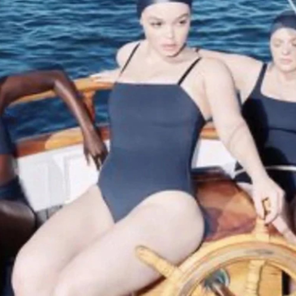 (2441) NWT SKIMS Shaping Swim Cami One Piece in Gunmetal Sz M **SOLD OUT