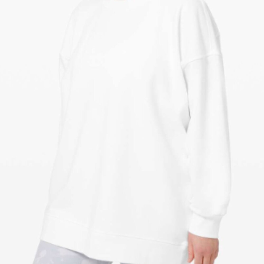 (2480) LULULEMON Perfectly Oversized Cropped Crew Sz 10 ** Spot on Sleeve
