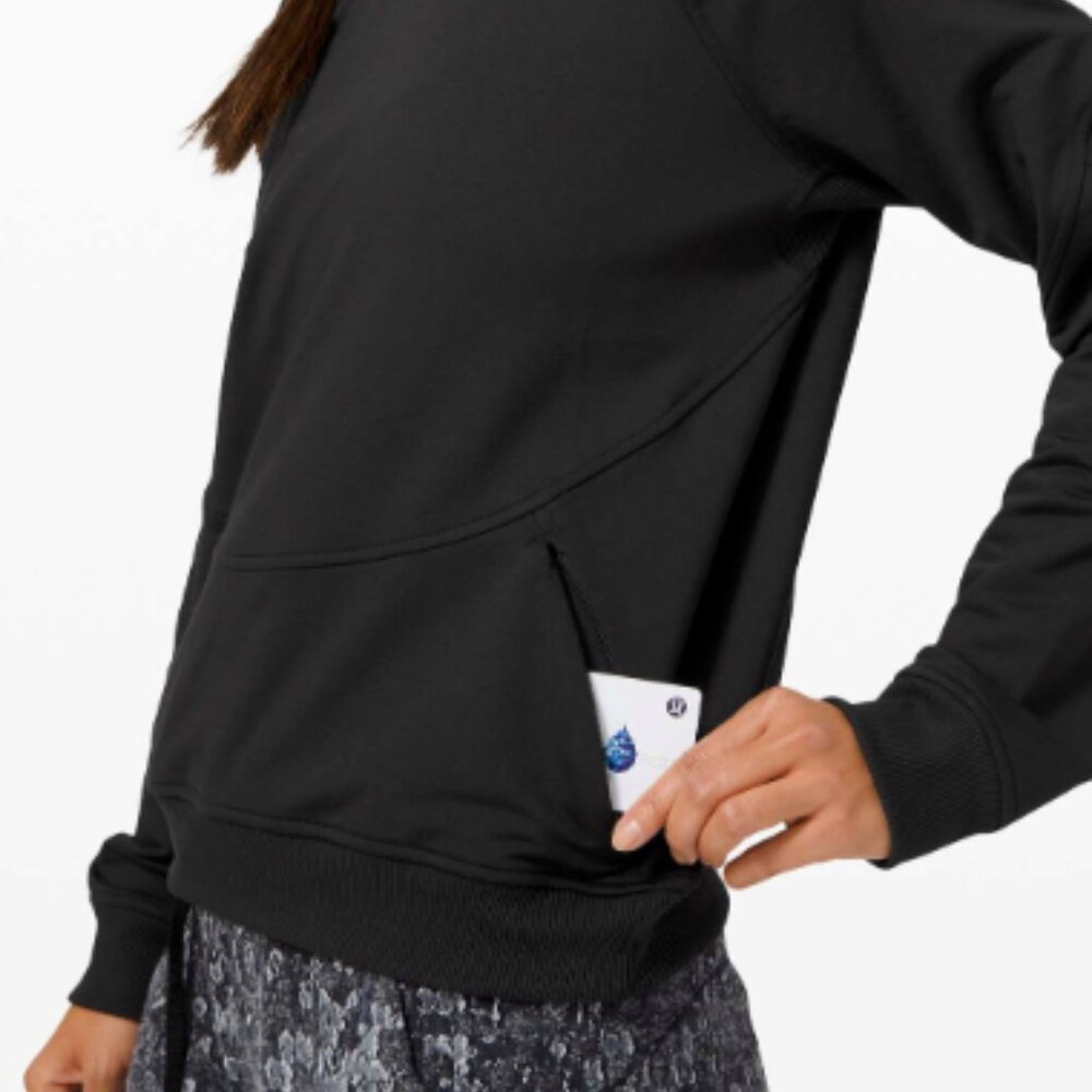 (2500) LULULEMON City Sweat Crew SWEATSHIRT Sz 12 in BLACK