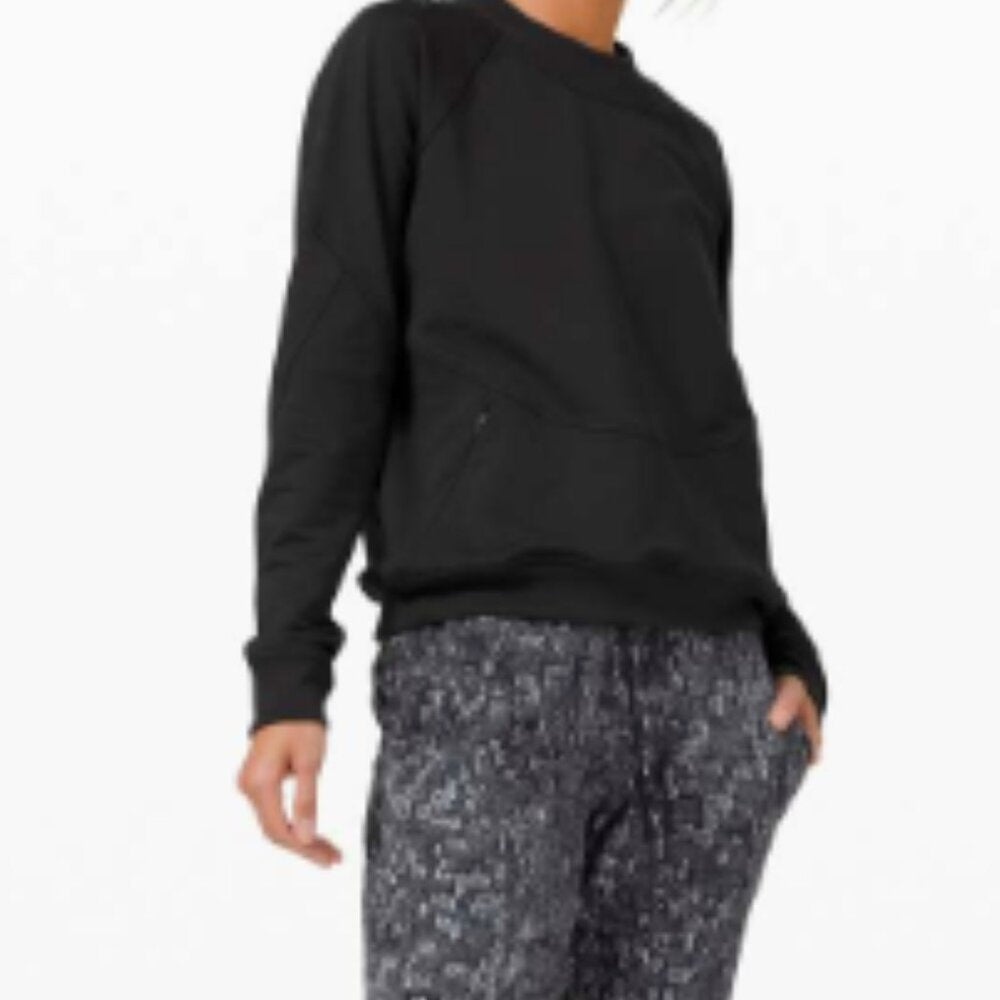 (2500) LULULEMON City Sweat Crew SWEATSHIRT Sz 12 in BLACK