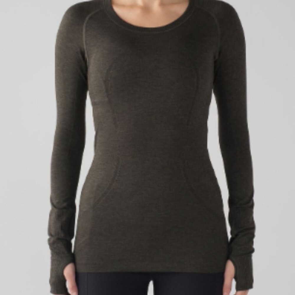 (6006)  🍋 LULULEMON RUN: Swiftly Tech Long Sleeve Crew Sz 10 EUC