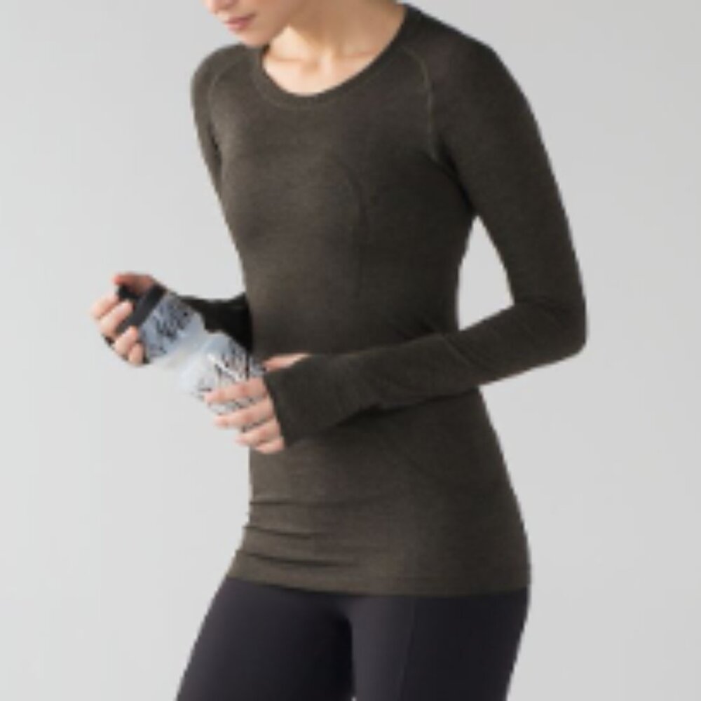 (6006)  🍋 LULULEMON RUN: Swiftly Tech Long Sleeve Crew Sz 10 EUC