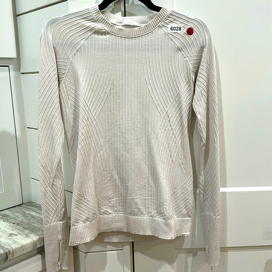 (6028)  🍋 LULULEMON Rest Less Pullover White / White (Third Release) Sz 8 EUC