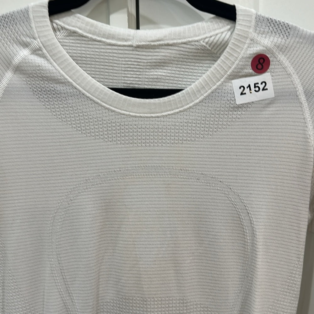 (2152)  🍋 LULULEMON RUN: Swiftly Tech Long Sleeve Crew Sz 8 WHITE *UC